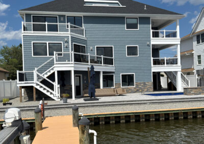 Exterior Rear of Custom Waterfront Home built in Ocean County, NJ