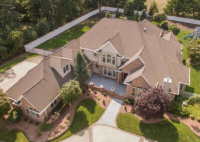 Aerial View of Custom Buff Brick Home in Ocean County, NJ